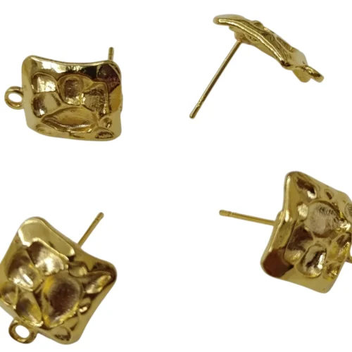 Kabartmalı Kare Küpe Klips